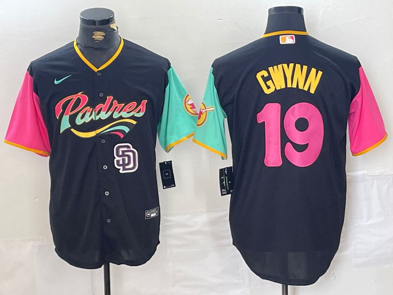 Men San Diego Padres #19 Gwynn Black City Edition 2024 Nike MLB Jersey style 14